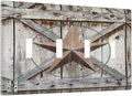 Rustic Western Texas Star Barn Door Quad Toggle Light Switch Cover Decorative Vintage Country Wood 4 Gang Wall Plate Electrical Faceplate Switchplate for Farmhouse Bathroom Home Living Room Decor