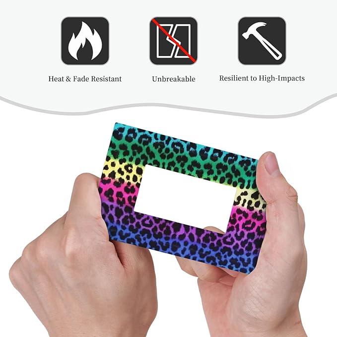 Colorful Leopard Print 1 Gang Light Switch Cover Decor Plastic Faceplate Wall Plate Electrical Outlet Covers Abstract African Wild Animal Cheetah Print Rainbow Modern Fashion Creative Art Home Decor