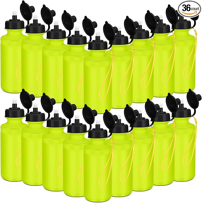 Zubebe 36 Pcs Sports Water Bottles Bulk Squeeze Reusable Bpa-free Plastic Water Bottles End of the Year Gifts Summer Gifts for Students School Travel Hiking Cycling Event Team Gift