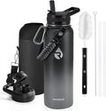RAYMYLO Insulated Water Bottle 40 oz, Triple Wall Vacuum Stainless Steel (Cold for 36Hrs, Hot for 18Hrs), Leak Proof & Non-BPA, Modern Water Flask Jug with Paracord Handle & Straw Spout Lids