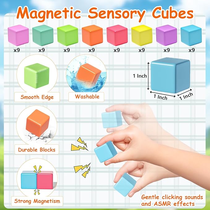 Apluses Magnetic Blocks, Magnet Building Cubes for Toddlers Ages 3-5, STEM Educational Sensory Autism Montessori Preschool Toys, Gifts for Kids Ages 4-8 Year Old Boys and Girls