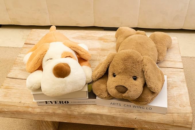 Niuniu Daddy Weighted Dog Stuffed Animal for Kids & Adults, 18" | 3lb Weighted Plushies Pillow for Sleeping and Calming, Cute Lying Plush Toy Large Huggable Gift for Everyday Comfort