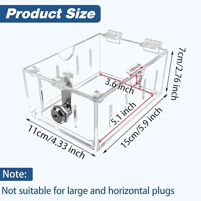 Baby Safety Outlet Cover Box, Outlet Covers, Plug Covers for Electrical Outlets, Socket Covers for Outlets Fit 5.9