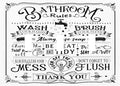 Toilet Bathroom Rules Quotes Vintage Sign Washroom Decorative 3 Gang Light Switch Cover Funny Bathroom Fun Bath Toilet Decor Triple Toggle Wall Plate Electrical Switch Socket Plug Face Plate