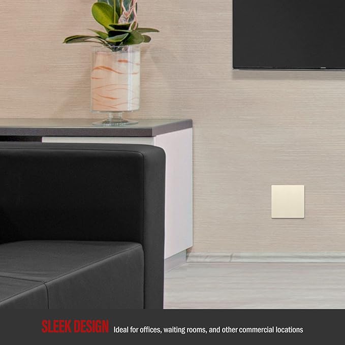 ENERLITES Screwless Double Blank Wall Plate, Child Safe Two Gang Blank Device Outlet Cover, Standard Size, 2-Gang 4.68" x 4.73", Polycarbonate Thermoplastic, UL Listed, SI8802-LA, Glossy, Light Almond
