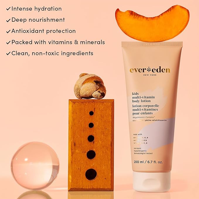 Evereden Kids Travel Essentials Set: Clean & Vegan 5-Piece Skin Care Travel Set for Kids | Body Wash, Lotion, Face Wash, Cream, 2-in-1 Shampoo & Conditioner | TSA-approved | Travel Size Toiletries