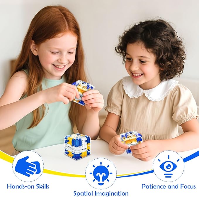 3D Maze Cube Puzzle – Brain Teaser Game for Kids & Adults, Educational Sensory Fidget Toy for Teens, Birthday Gift