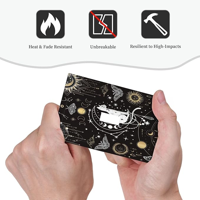 White Cat Tarot Moon Phases Moth Celestial Gothic Decorative Light Switch Cover 1 Gang Single Toggle Device Electrical Faceplate Switchplates Decorator Outlet Wall Plate for Kids Room Bedroom Decor