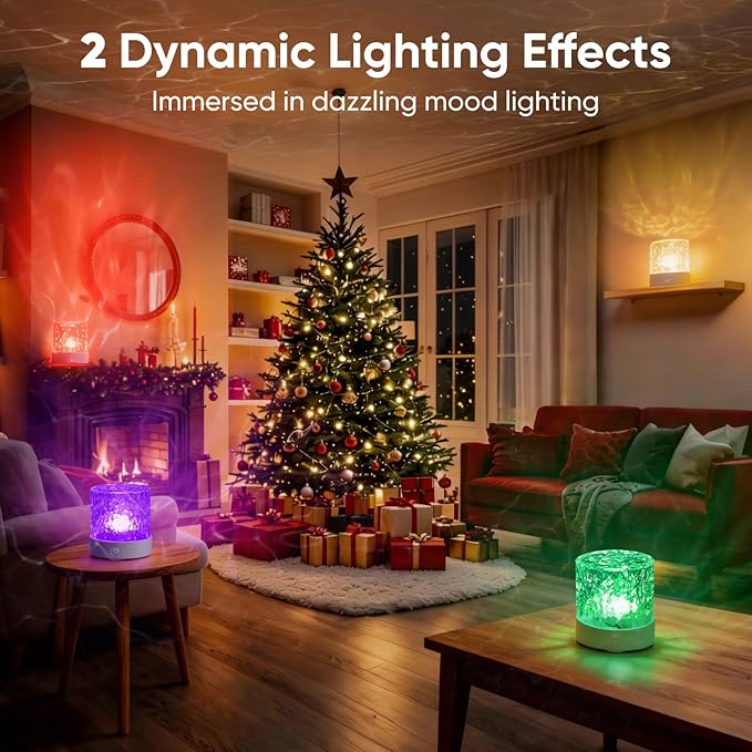 YXQUA Northern Lights Ocean Wave Projector Light, Galaxy Light Projector, 16 Colors Gradual Rotating Water Ripple Ambient Light Non-Wood, Aurora Projector for Sleeping, Home Theater, Party (Plug in)