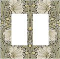 William Morris Pimpernel Flowers Plant Floral Decorative Outlet Covers 2 Gang Double GFCI Rocker Electrical Wall Panels Light Switch Cover Plate for Farmhouse Living Room Decor