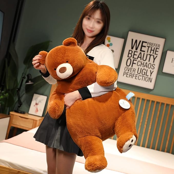 Bear Weighted Stuffed Animals, 17" 3.5 lbs Weighted Bear Plush Toy Large Brown Bear Weighted Plush Animal Pillow Gifts for Boys and Girls