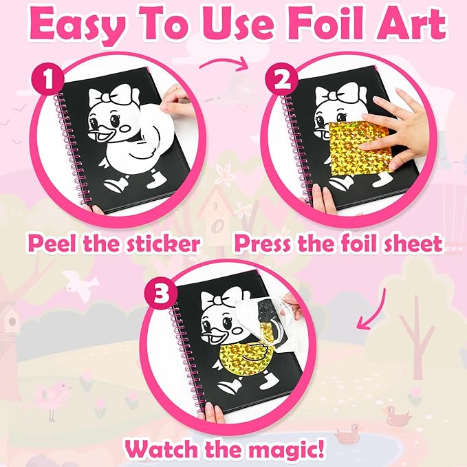 FUNNYB&G Foil Art Crafts for Kids Ages 4-8: Mother's Day 2026, Birthday Gift for Girls, Art and Crafts Supplies, Party Favors, Creative Toys for Girls 4 5 6 7 8 9 Years Old(Birds)