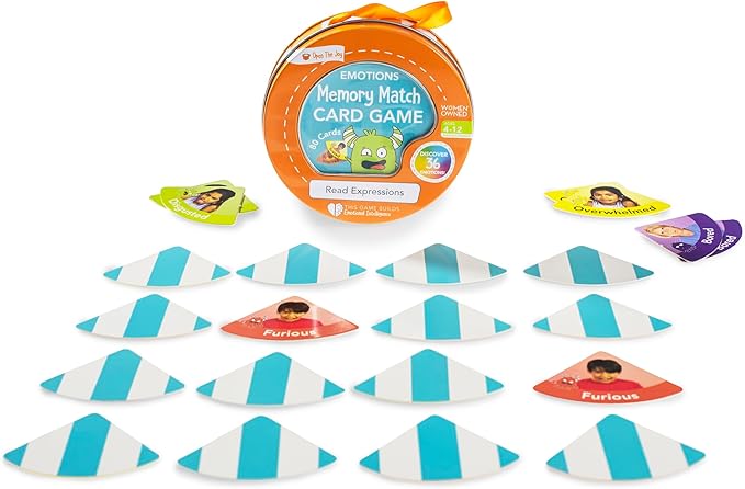 Open The Joy - Emotions Memory Match Card Game for Kids, Family Fun Educational Activity to Explore Feelings and Expressions - Ages 4 and Up