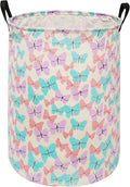 MAIZMZ Storage Bins Toys Box Kids Baby Hamper Waterproof Laundry Basket Canvas Collapsible Gift Organizer Bin for Home/Dorm/Kitchen/Pet/Office/Closet/Shelf/Gift Baskets(Butterfly)
