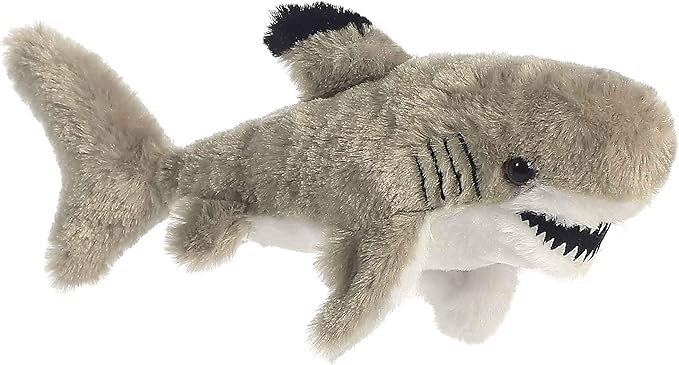 Aurora® Adorable Mini Flopsie™ Black Tipped Shark™ Stuffed Animal - Mini Companions Ready for Playful Adventures - for Kids All Ages, Toddlers, Adults, and Families - Gray 10 Inches
