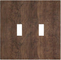Decorative Switch Plates Rustic Vintage Wood Grain Brown 2 Gang Double Toggle Wall Plate Outlet Light Switch Cover Electrical Faceplate for Farmhouse Cabin Decor