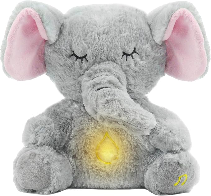 rytopt Breathing Stuffed Animal, Upgraded Version, No Breathing Movement in Its Abdomen, Elephant Stuffed Animal, 4 Gear Adjustment, Volume Control & Music