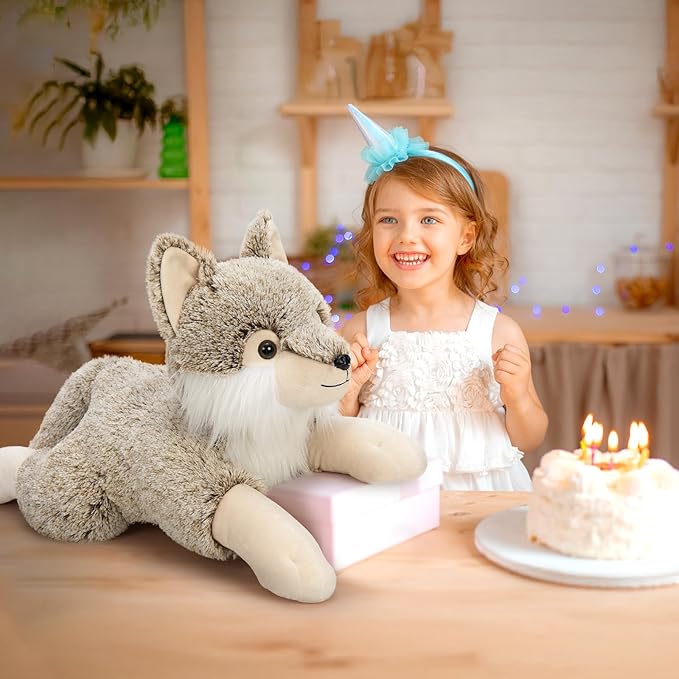 BENINY Giant Wolf Stuffed Animal 30", Super Soft Pillow Plush Toy, Big Fluffy Plushie Gift for Birthdays & Christmas