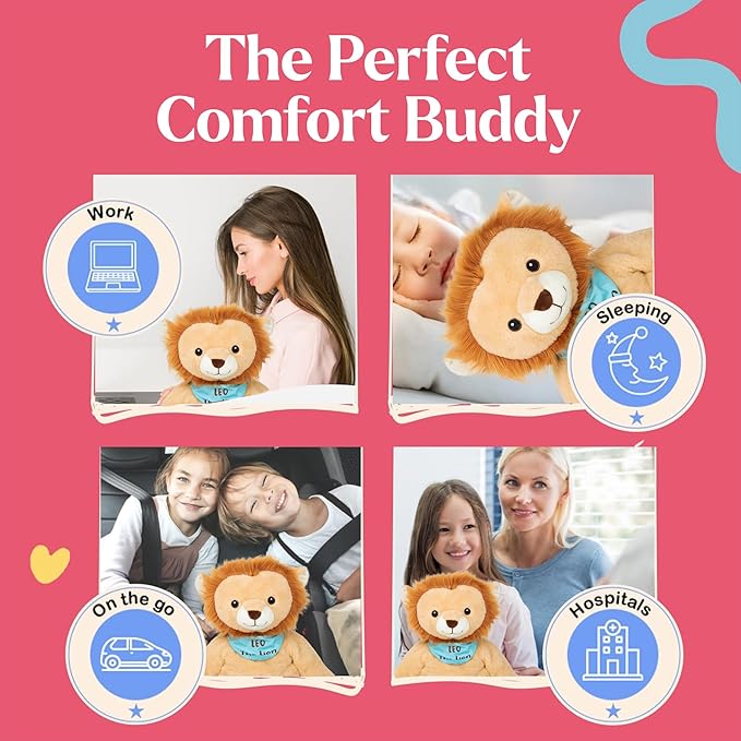 Lilly's Love Weighted Stuffed Animals for Adults & Kids — 5lb Calming Lion Plush for Anxiety, ADHD & Sensory | Machine Washable Weighted Stuffed Animal w/Removable Insert | Leo The Lion