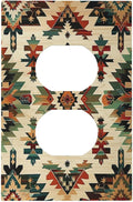 Outlet Covers Southwest Rustic American Indian Aztec Boho 1 Gang Duplex Light Switch Cover Decorative Switch Plates Electrical Receptacle Faceplate Wall Plate for Bed Room living Room