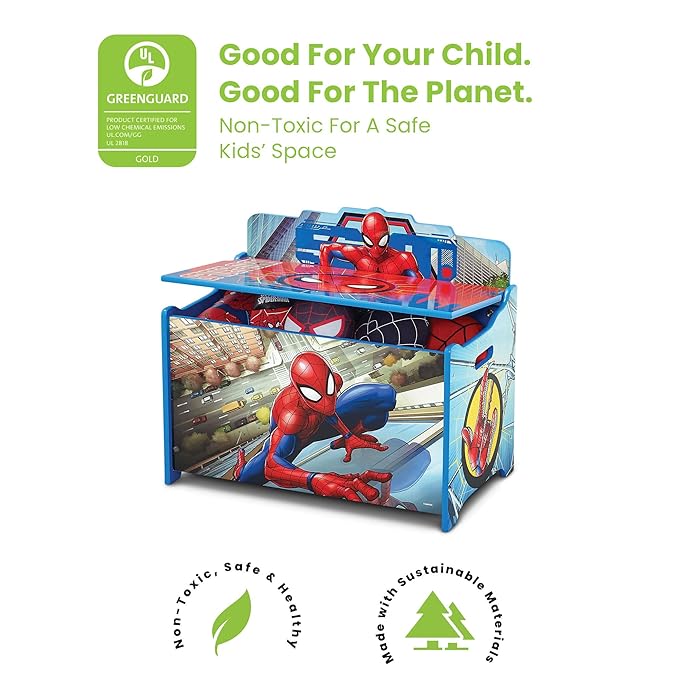 Delta Children Deluxe Toy Box, Spider-Man