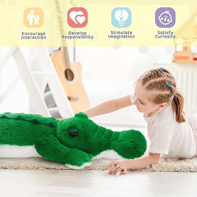 MorisMos 51inch Giant Alligator Stuffed Animal, Soft Huge Alligator Plush Toy, Big Stuffed Crocodile Gifts for Kids Boys Girls Brithday