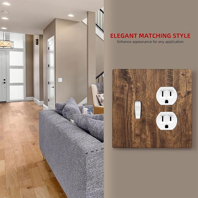 Rustic Old Wood Brown Crack Tree Tumor Print Wallplates 1 Toggle 1 Duplex Switch Plate Electrical GFCI Faceplate Decorative Light Switch Covers for Farmhouse Home Decor