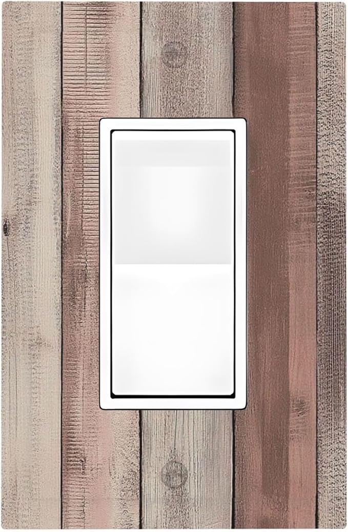 Decorative Outlet Covers Vintage Natural Wood Rustic Cinnamon 1 Gang Single Rocker Light Switch Cover Plate Wall Plates Gfci Faceplate For Farmhouse Cabin Decor