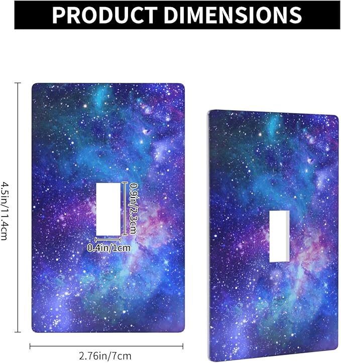 Space Galaxy Light Switch Cover Plates Decorative Single Toggle Wall Plate, 1 Gang Lightswitch Cover
