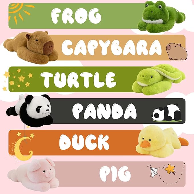 QUIRAI Weighted Stuffed Animals Pig Plush, 24" | 3.3 lb Pig Stuffed Animal, Pillowfort Weighted Plush Animals & Cute Plushies Gifts for Kids Adults