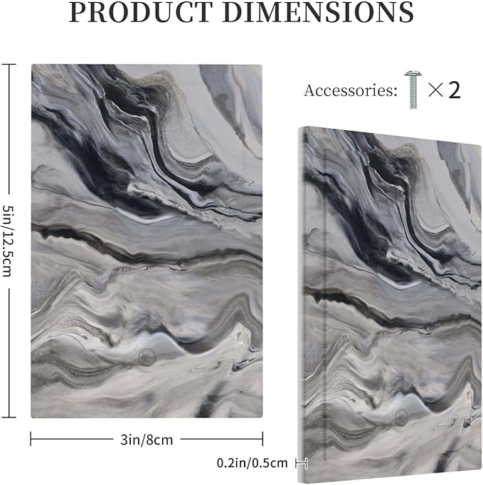 Grey And White Marble Abstract Art Print Light Switch Cover Plate 1 Gang No Device Blank Electrical Wall Plates Faceplate Decorative Switch Plate for Bathroom Kitchen Decor