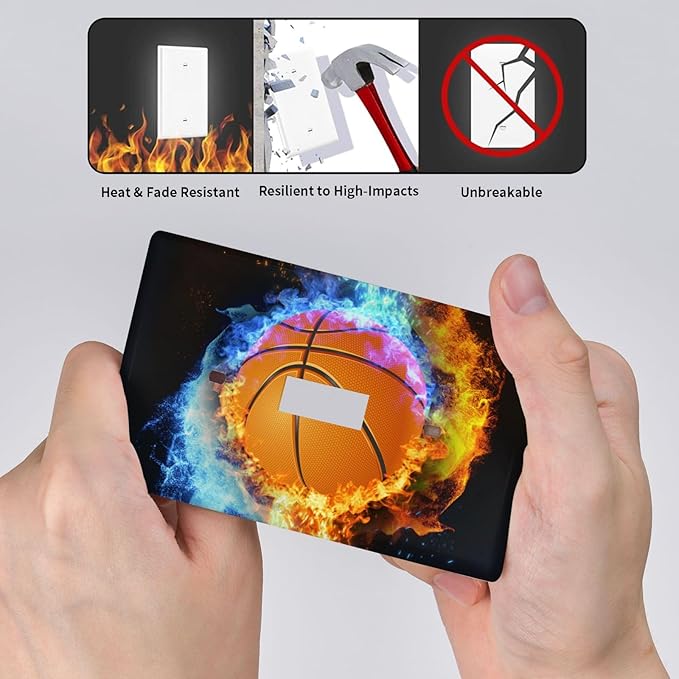 Basketball Light Switch Cover Plates Decorative Single Toggle Wall Plate, 1 Gang Lightswitch Cover