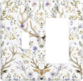 Outlet Covers Gothic Retro Floral Damask Elk Wild Flower 1 Toggle 1 Rocker Combination Decorative Wall Plate Electrical Switch Plates Light Switch Cover Plate For Bed Room Living Room