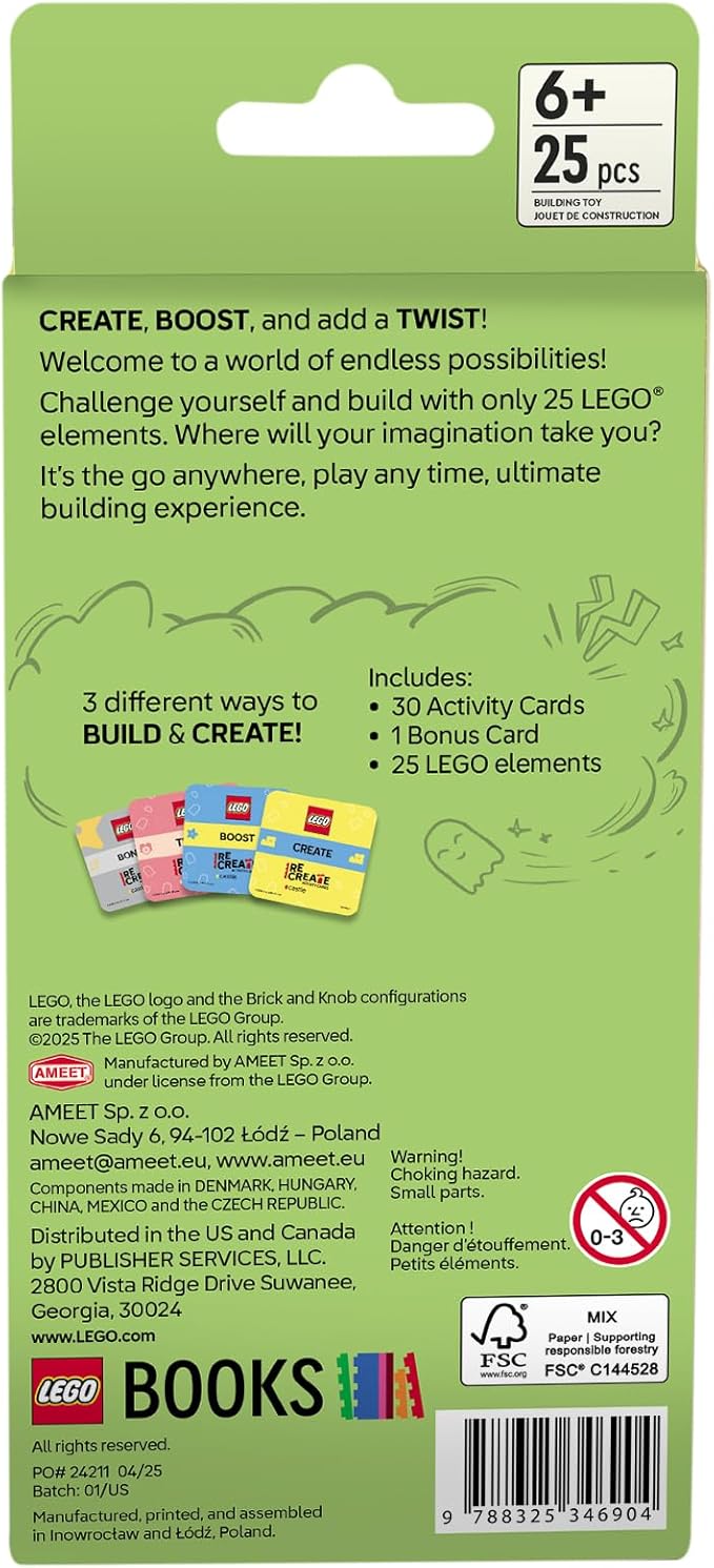 LEGO Recreate Activity Cards – Castle | Fantasy Building Game with 30+ Activity Cards & 25 LEGO Elements | Ages 6+
