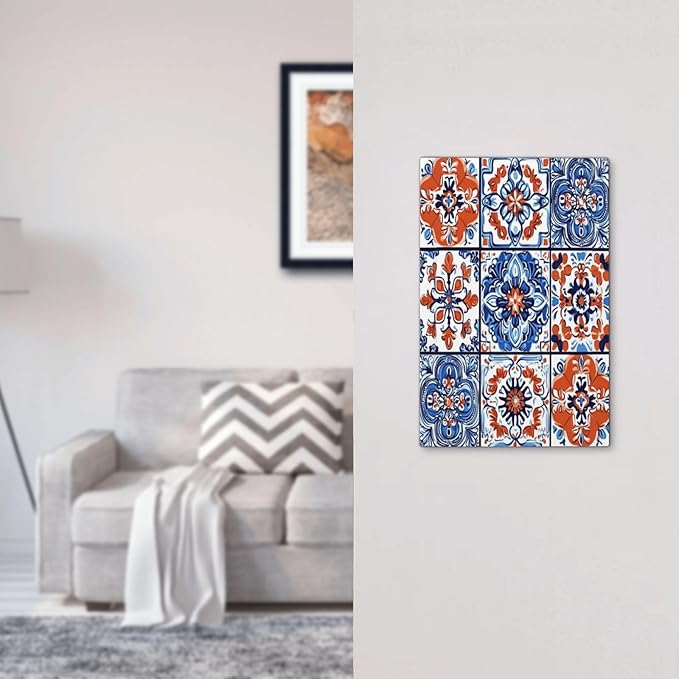 Light Switch Cover Plate Colorful Talavera Mexican Tile 1 Gang No Device Blank Electrical Wall Plates Faceplate Decorative Switch Plate For Bathroom Kitchen Decor