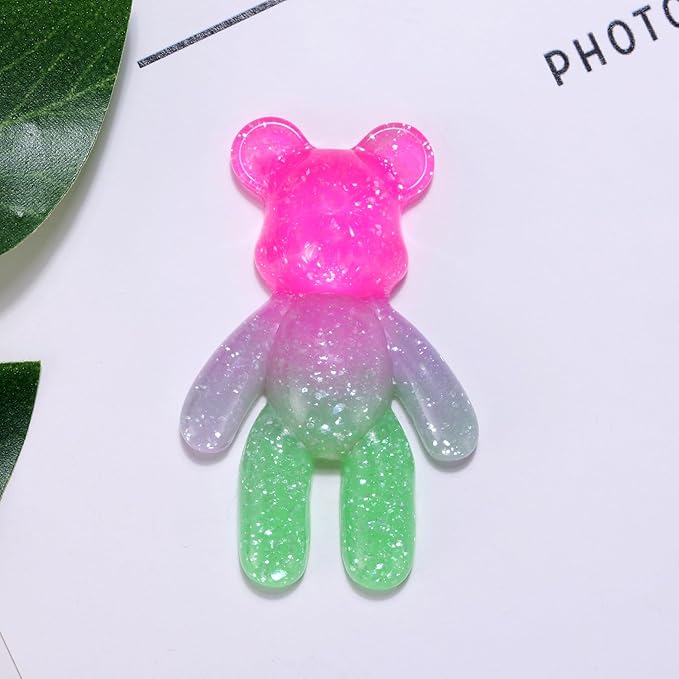 Aesnefe Pocket Worry Bear Hug, Anxiety Relief Keepsake, Mental Health Encouragement Gift, Emotional Support Token, Stress Comfort Gift for Teens & Adults, Pink Green