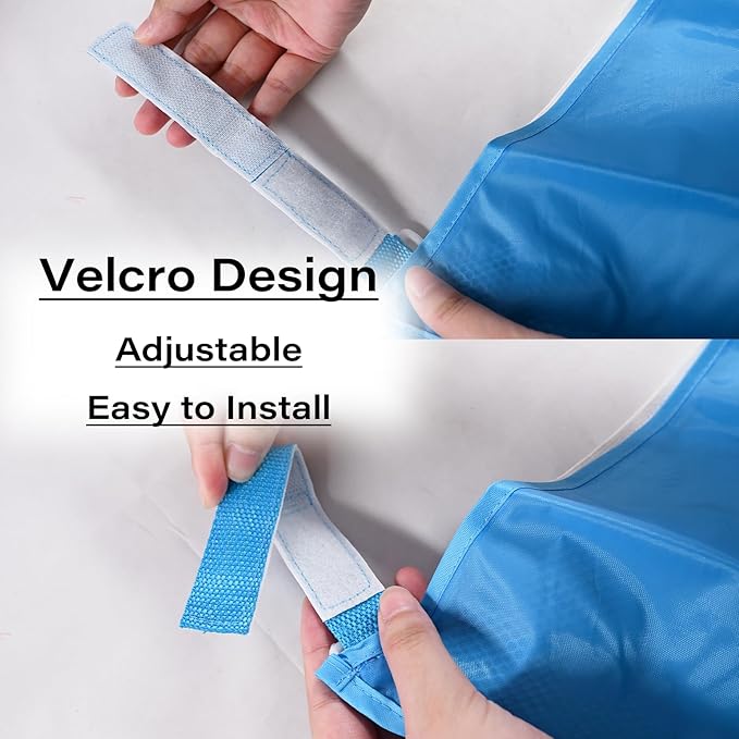 LiXiongBao 2 Pcs Side Sling Stroller Cargo Net,Universal Stroller Organizer Attachment Bag for Storage,Non-Slip and Adjustable Straps Portable Side Sling Storage Mesh Organizer(Blue)