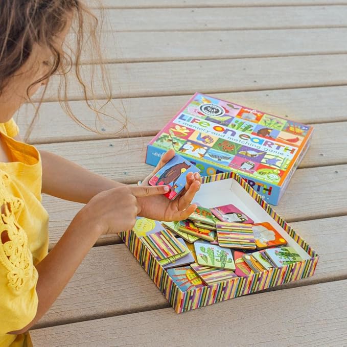 eeBoo: Memory and Matching Game - Life on Earth- 24 Pairs, Develops Recognition, Concentration, Memory & Vocabulary Skills, Age 3+
