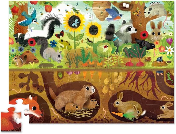Crocodile Creek Above + Below 48-Piece Jigsaw Floor Puzzle - Fun Floor Puzzles for Kids Ages 4-8 - Backyard Discovery - 27 x 20 inches Finished