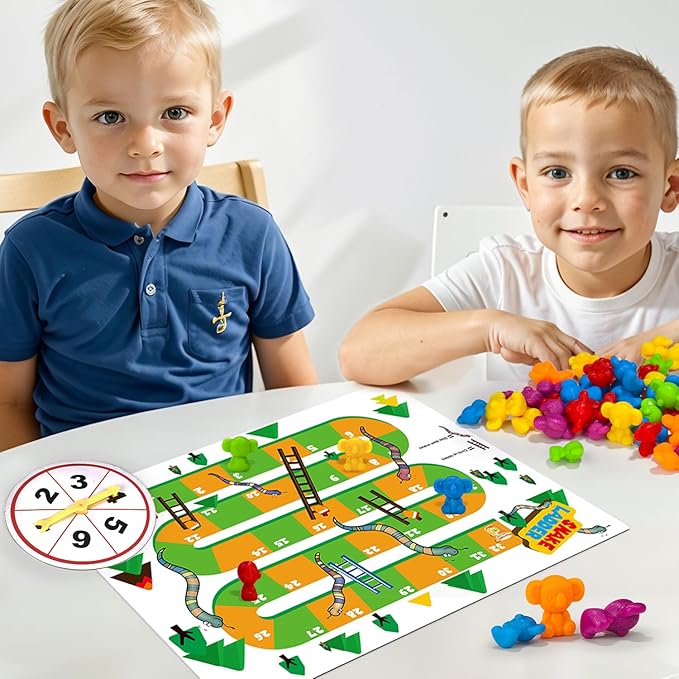 Pairez Toys Counting Toys for Kids, Animal Koala Counters w/Activity Cards for Playing Snakes and Ladders, Ludo Board Games, Math Learning Manipulatives, Early Development Toys for Preschool Toddlers