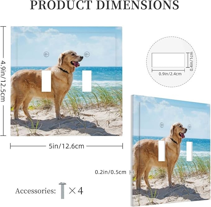 Custom 2 Gang Double Toggle Light Switch Cover Decorative Personalized Your Own Electrical Switchplate Faceplate with Picture Logo Text for Kitchen Bedroom Bathroom Standard Size