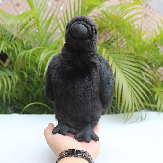 Realistic Crow Plush, Cute Black Raven Stuffed Animal Plush Pillow Toys, Soft Little Bird Raven Stuffed Toys Doll for Birthday Kids Gifts Home Decor 9.44''