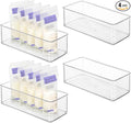 Hudgan 4 Pcs Storage Container Breastmilk for Fridge, Clear Organizer Bins for Milk Bags, Plastic Storage Bins for Freezer, Pantry, Bottles Bathroom, Vanity, Drawer and Yogurts
