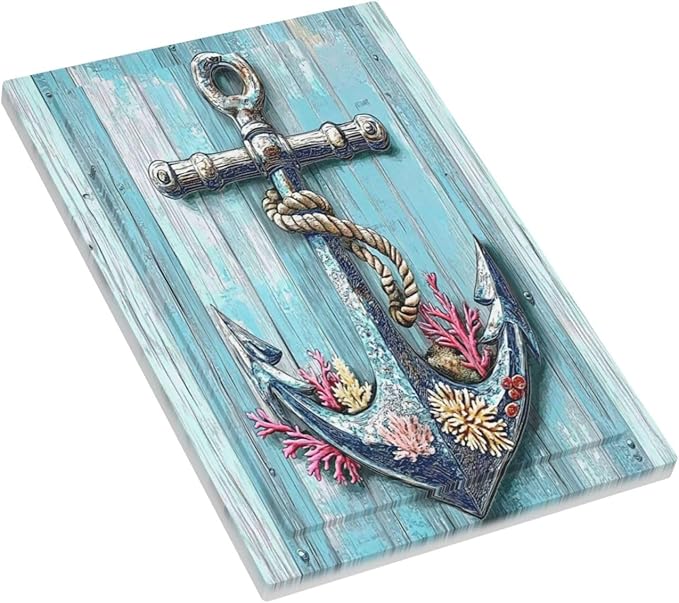 Light Switch Cover Plate Anchor Coastal Beach Nautical Coral 1 Gang No Device Blank Electrical Wall Plates Faceplate Decorative Switch Plate For Farmhouse Cabin Decor