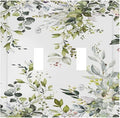 Eucalyptus Sage Green Leaf Plant Floral Decorative Switch Plates 2 Gang Double Toggle Outlet Light Switch Cover Wall Plate Electrical Faceplate for Bedroom Living Room Decor