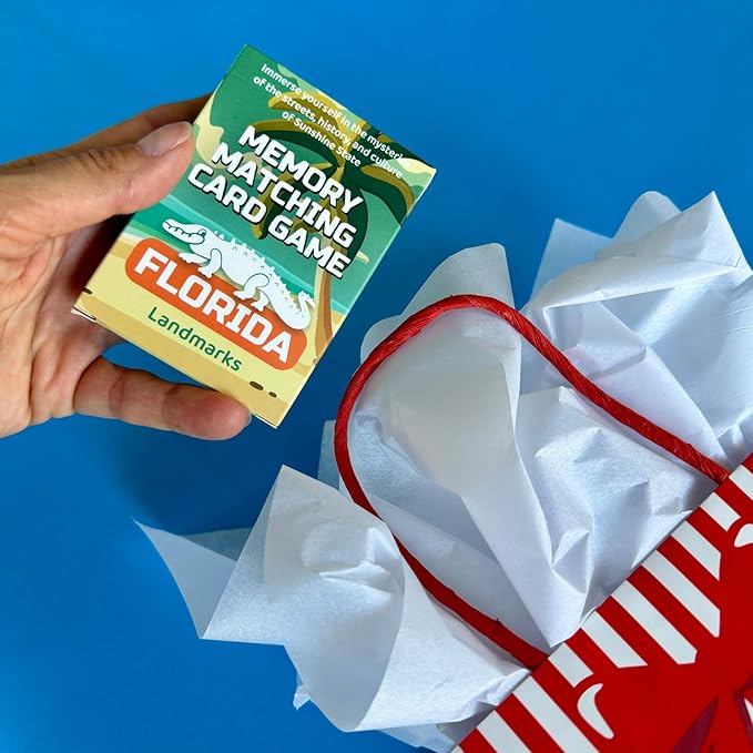 Florida Landmarks Memory Matching Card Game – 50 Cards, Educational & Fun Family Game for Adults & Seniors – Travel Pack
