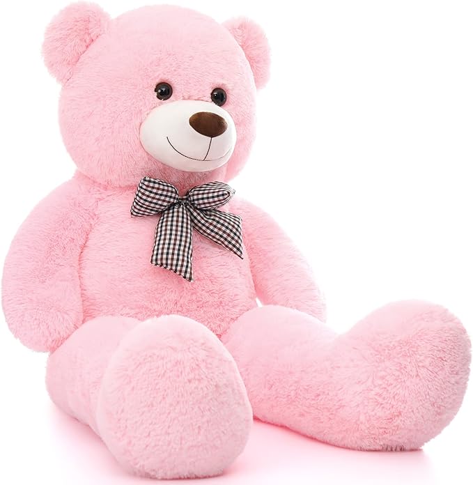 MorisMos Big Pink Teddy Bear, 39 Inch Giant Teddy Bear Stuffed Animals Plush, Soft Large Bears for Girls Girlfriend Birthday Gifts Soft Plush on Baby Shower