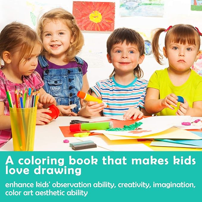 YOYTOO Panda Coloring Book Set with Coloring Pages & Colored Pencils, Art Supplies for Kids Ages 4-6-8, Arts Crafts Travel Coloring Kit for Girls 4 5 6 7 8 Year Old Birthday Gifts