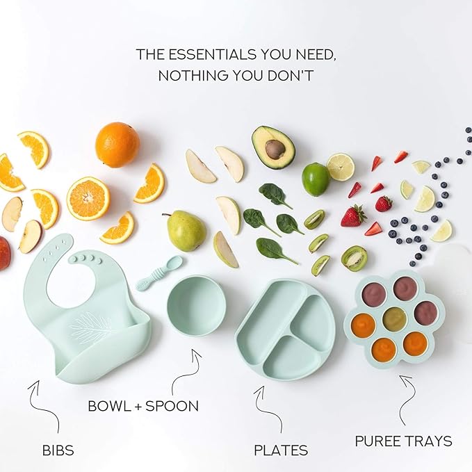Simka Rose Baby Food Storage Containers - Freezer Safe Tray Silicone Baby Food Freezer Storage Tray Molds Breast Milk Freezer Tray - 2.5 Oz BPA Free with Clip-on Lid for homemade Purees & Breastmilk