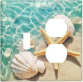 Wallplates Sea Shells And Star Fish In Ocean Beach 1 Toggle 1 Duplex Switch Plate Electrical Gfci Faceplate Decorative Light Switch Covers For Bathroom Home Decor